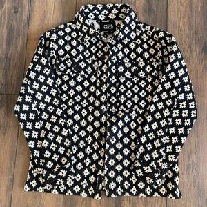 Native Youth Black and Cream Patterned Jacket